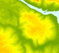 Background of the topographic map. Topographic map lines, contour background. Geographic abstract grid. EPS 10 vector illustration Royalty Free Stock Photo